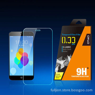 Anti-crack 0.33mm right angle tempered glass screen for Meizu MX3